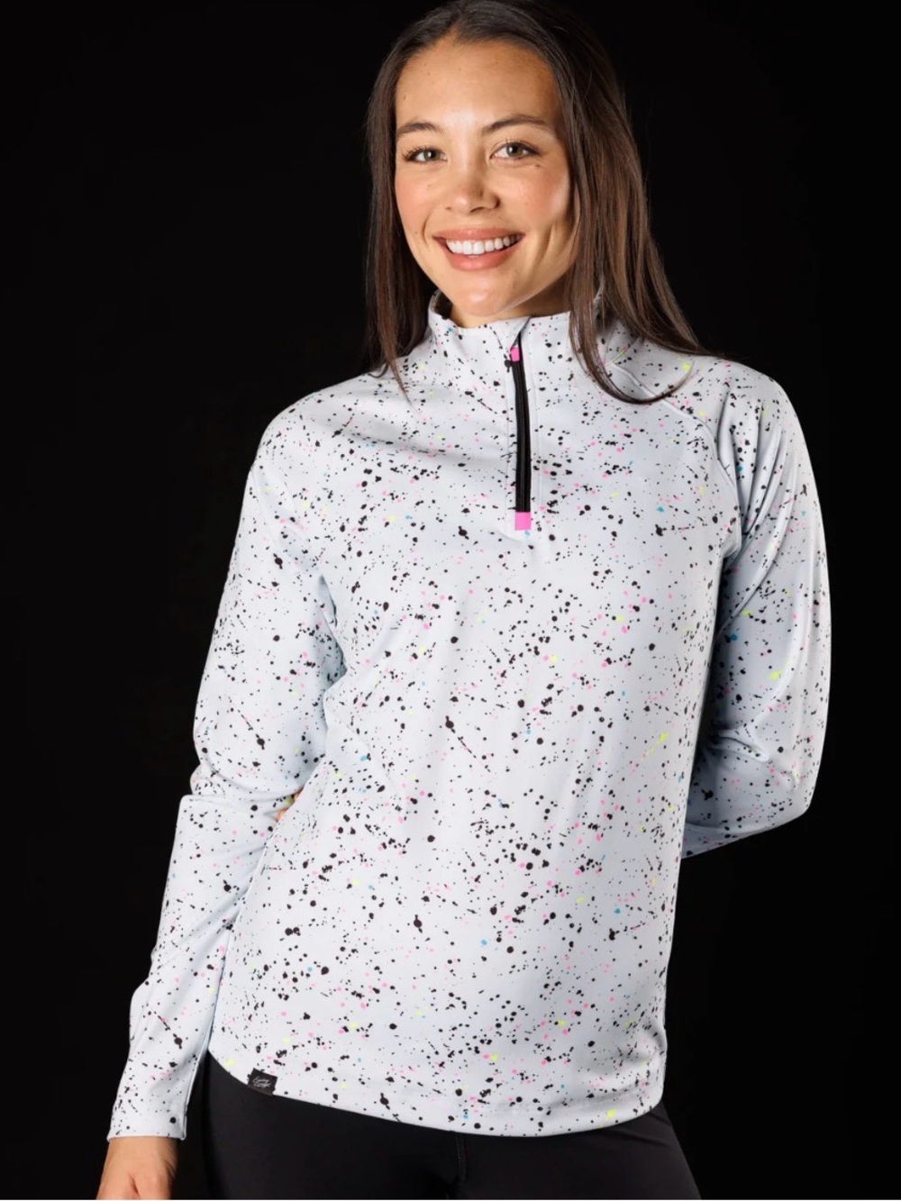 Sunday Swagger women’s Light Gray Speckled Quarter-Zip Pullover